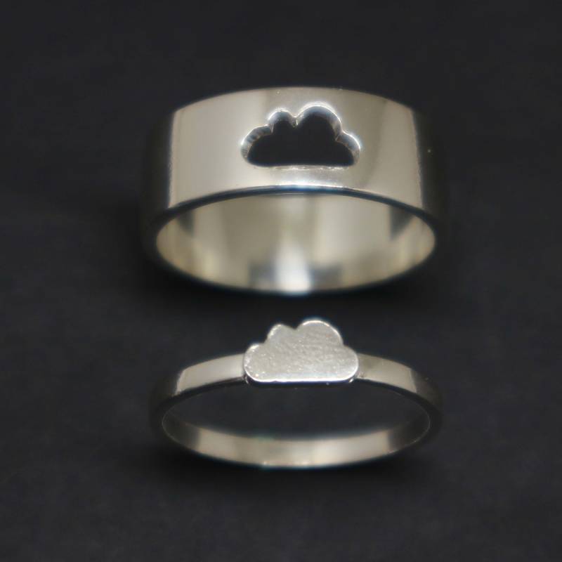 Cloud Matching Promise Ring Für Paare - Erinnere Dich An Den Schönsten Moment Deiner Beziehungsreise von HandmadoJewelry