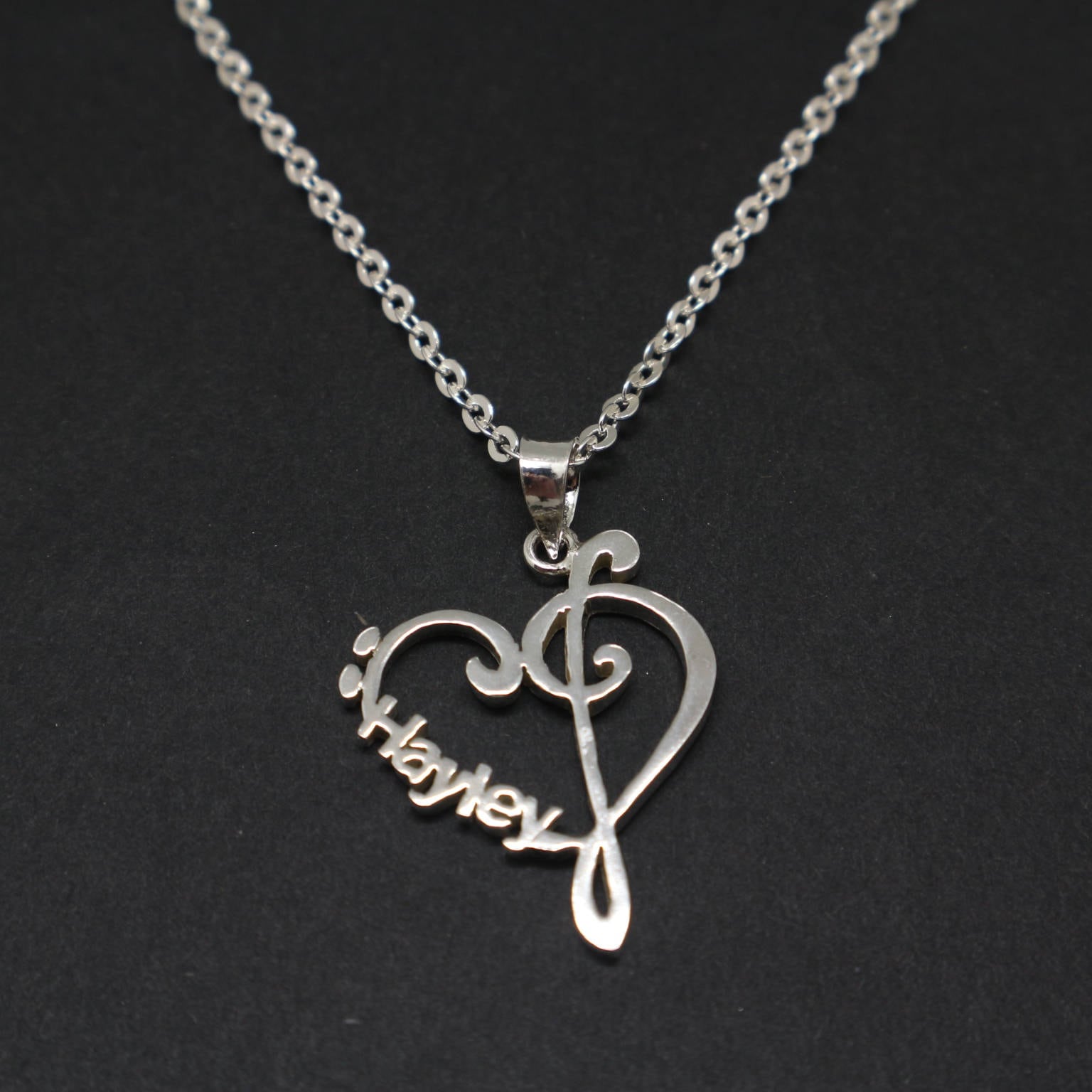 Personalisierte Name Musiknote Halskette Für Frauen - Violinschlüssel Und Bassschlüssel Initialhalskette, Geschenk Musikerin, Lehrerin, Pianist von HandmadoJewelry
