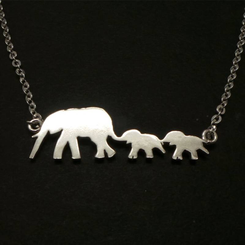 Silber Mutter Tochter Elefant Halskette - Familie Schmuck, Und Kind Halskette, Tag, Mama Geschenk von HandmadoJewelry