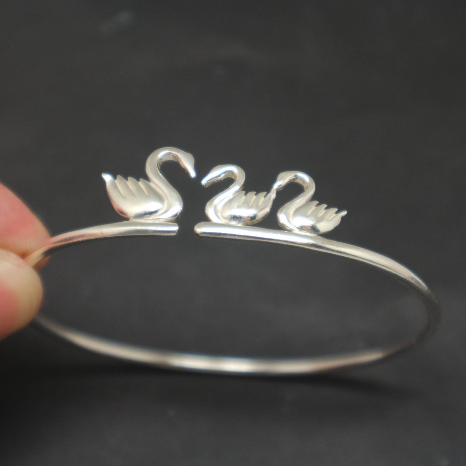 Silber Mutter Tochter Schwan Armband - Armreif Tier Vogel Schmuck, Tochter, Baby, Pony, Dame Geschenk Für Pferdeliebhaber, Freundin von HandmadoJewelry