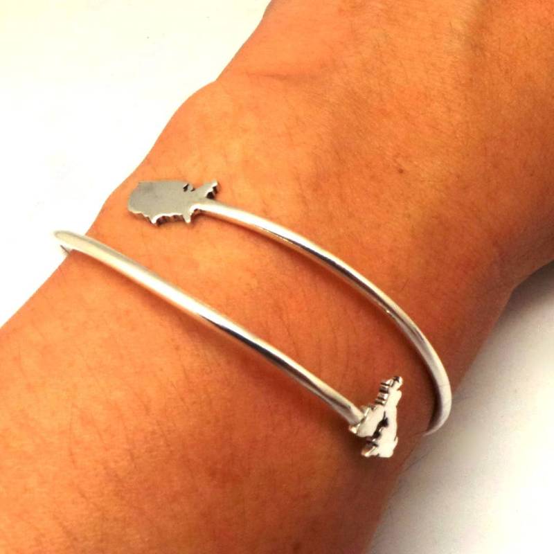 Usa Zu Großbritannien Armband - Country To Fernbeziehung Bester Freund Geschenk Freundschaftsschmuck von HandmadoJewelry