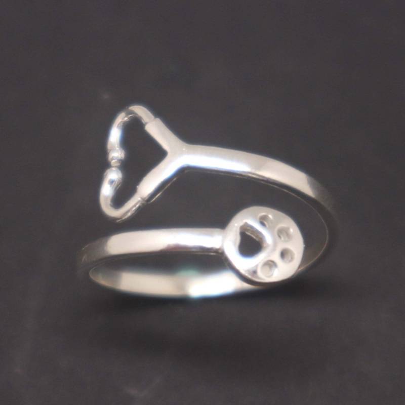 Veterinär Abschluss Stethoskop Ring - Tierarzt Geschenk, Hund Oder Katze Pfotenabdruck, Geschenk Für Sie, Enkelin, Mutter, Frau, Freundin, Nichte von HandmadoJewelry
