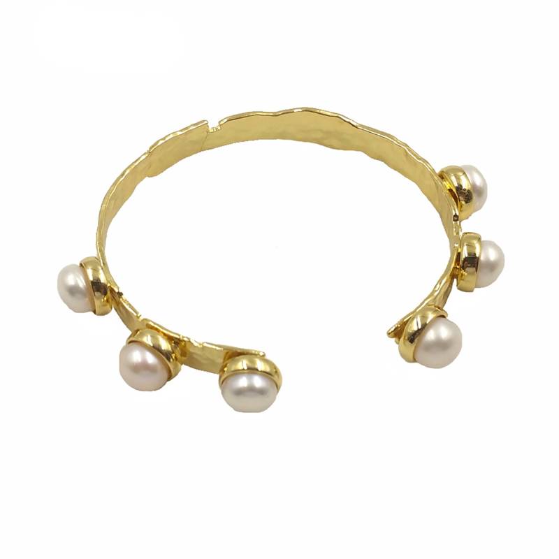 Wt-Mpb003 New Italy Designer Krone Form Unregelmäßige Metall Perlen Armreif Damen Mode Winzig Gold Als Geschenk von Handmakespiritjewel
