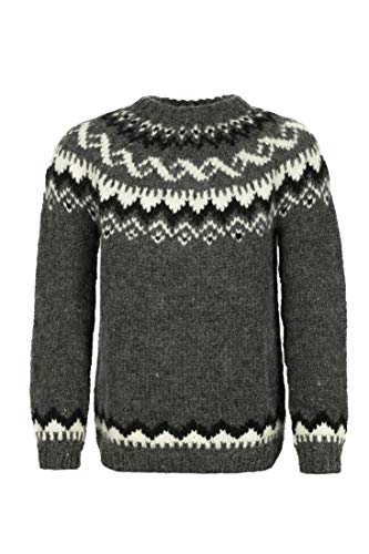 Handgestrickter Islandpullover - Dicker Wollpullover mit Rundhals - dunkel-grau - Gr. L Handgestrickter Islandpullover - Dicker Wollpullover mit Rundhals - dunkel-grau - Gr. L von Handprjonasamband Islands