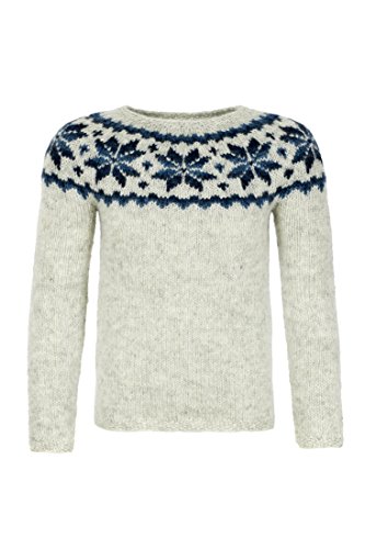 Handgestrickter Islandpullover HSI-202 - Rundhalspullover aus Islandwolle - hellgrau - Größe M Handgestrickter Islandpullover HSI-202 - Rundhalspullover aus Islandwolle - hellgrau - Größe M von Handprjonasamband Islands