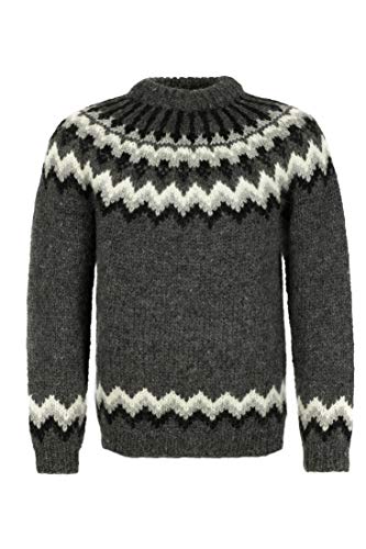 Handgestrickter Islandpullover HSI-213 - gezackt - dunkelgrau - Größe XL Handgestrickter Islandpullover HSI-213 - gezackt - dunkelgrau - Größe XL von Handprjonasamband Islands