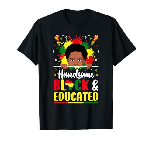 Handsome Black Educated Afro Boy African American History T-Shirt Handsome Black Educated Afro Boy African American History T-Shirt von Handsome Black Educated History Tee