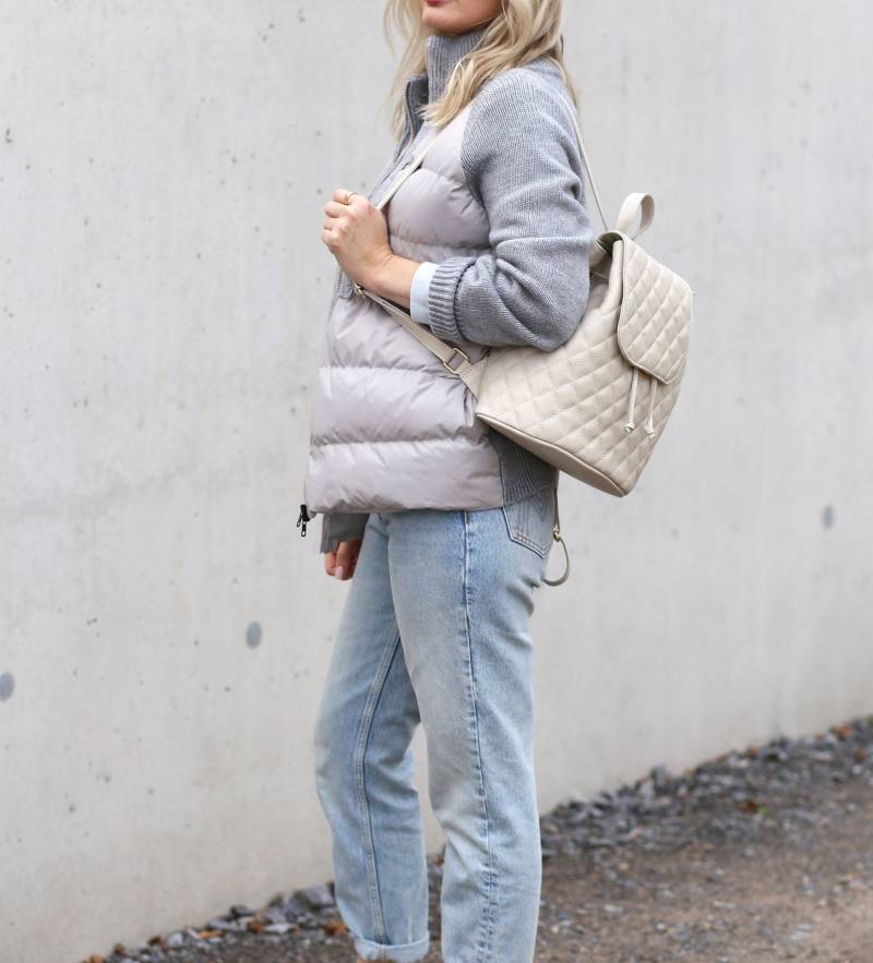 Rucksack Leder Gesteppt Handtasche Tasche Schultertasche Rückentasche von Handtaschenliebe