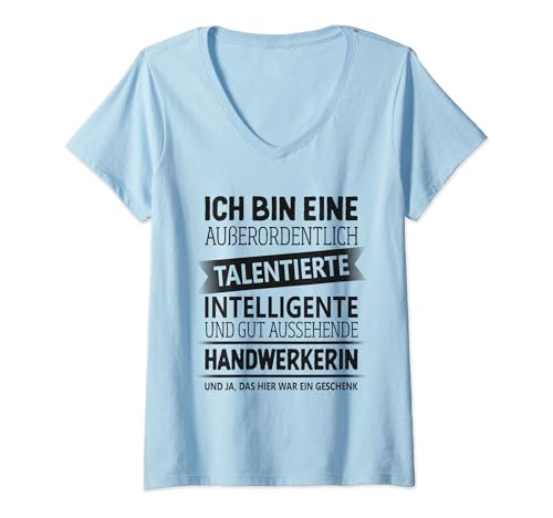 Damen Handwerk Werkstatt Baustelle Handwerkerin T-Shirt mit V-Ausschnitt Damen Handwerk Werkstatt Baustelle Handwerkerin T-Shirt mit V-Ausschnitt von Handwerk Zubehör Lustige Handwerkerin Geschenke