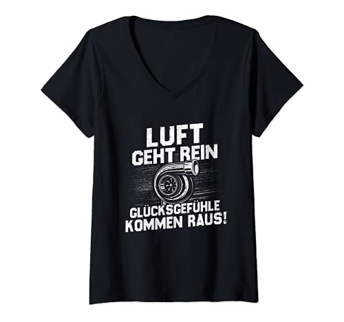 Damen Mechaniker Luft Geht Rein Glücksgefühle Kommen Raus Tuning T-Shirt mit V-Ausschnitt Damen Mechaniker Luft Geht Rein Glücksgefühle Kommen Raus Tuning T-Shirt mit V-Ausschnitt von Handwerker Geschenk Für Mechaniker Heimwerker