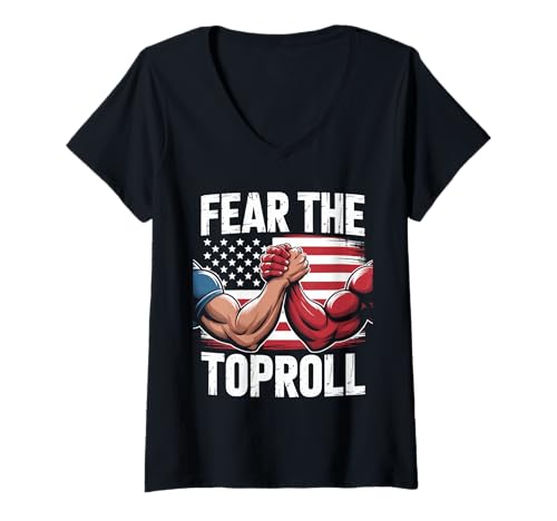 Damen Armdrücken Armwrestling Fear The Toproll T-Shirt mit V-Ausschnitt Damen Armdrücken Armwrestling Fear The Toproll T-Shirt mit V-Ausschnitt von Handwrestler Armwrestling Armdrücker