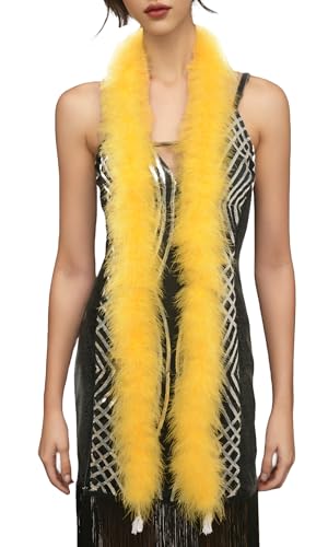 183 cm lange flauschige Marabu-Federboa für Bastelarbeiten, Heimdekoration, 22 g - Gelb - 183 cm Lange 183 cm lange flauschige Marabu-Federboa für Bastelarbeiten, Heimdekoration, 22 g - Gelb - 183 cm Lange von Handy Lidy