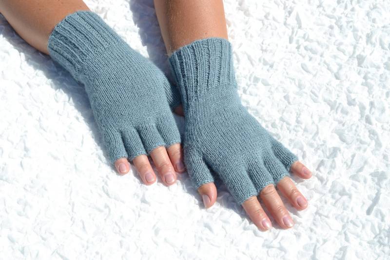 Alpaka Halbfingerhandschuhe, Handgestrickte Wolle Handschuhe, Gestrickte Armstrick Armswärmer, Reine Handgemachte Filzenhandschuhe, Offene von HandyDuo