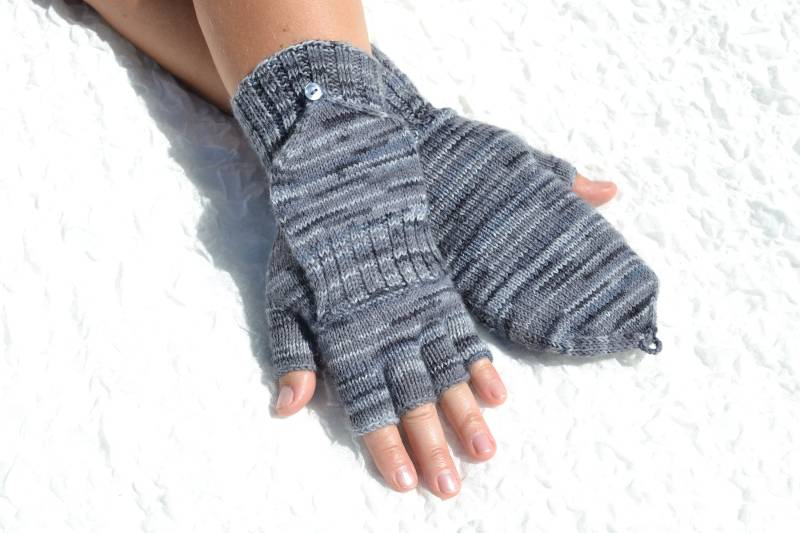 Graue Lange Handschuhe - Leichte Handschuhe, Wollmischung Wollgemisch Weiche von HandyDuo