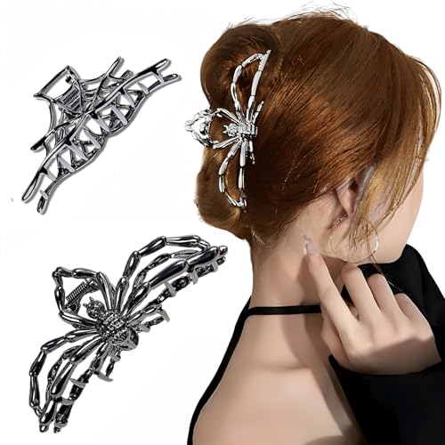 Haarklammern aus Metall, Gothic-Stil, schwarzes Spinnennetz-Skelett, Handschädel für Damen und Mädchen, große mittlere Größe für dickes, dünnes Haar, Halloween, Gothic, Hip-Hop-Haar-Geschenk (schwarze Haarklammern aus Metall, Gothic-Stil, schwarzes Spinnennetz-Skelett, Handschädel für Damen und Mädchen, große mittlere Größe für dickes, dünnes Haar, Halloween, Gothic, Hip-Hop-Haar-Geschenk (schwarze von Handytoolinc