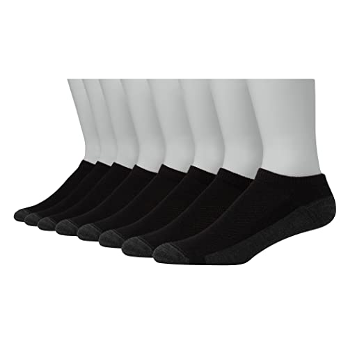 Hanes Herren Ultimate 8er-Pack Ultra Cushion FreshIQ Geruchskontrolle mit feuchtigkeitsableitenden niedrig geschnittenen Socken, Schwarz, Einheitsgröße von Hanes