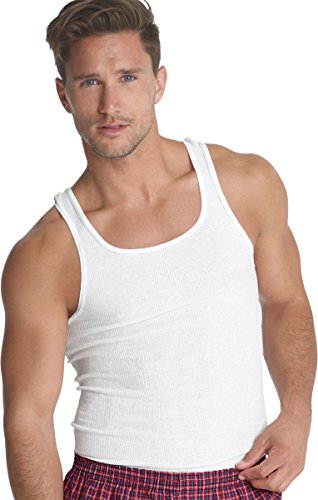 Hanes Ultimate Herren-Tanktop mit Etikett, mehrere Packungen und Farben, Weiß, 7 Stück, Klein von Hanes