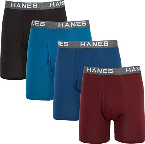 Hanes Ultimate Herren Comfort Flex Fit Ultra Soft Cotton Modal Blend Boxer Brief 4-Pack Retroshorts, Sortiert, X-Large (4er Pack) von Hanes Ultimate