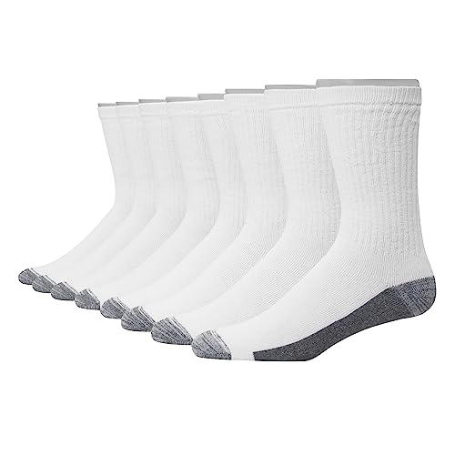 Hanes Herren Ultimate 8er Pack Ultra Cushion FreshIQ Geruchskontrolle mit Wicking Crew Socken, Weiß/Grau, 37.5-46 EU von Hanes