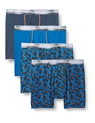 Hanes Herren Sport X-Temp Performance Boxer Brief 4-Pack Retroshorts, Sortiment 1, Large von Hanes