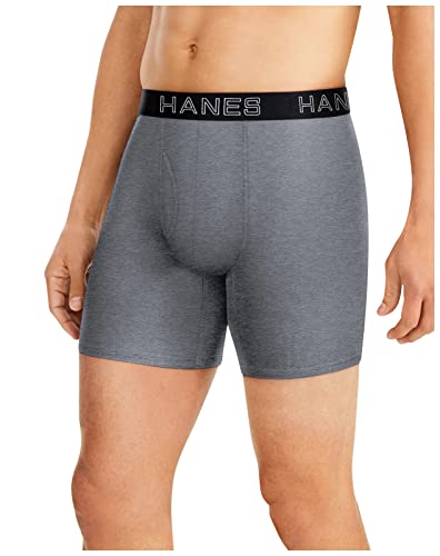 Hanes Ultimate Herren Total Support Pouch Boxershorts Retroshorts, schwarz/grau, Large (4er Pack) von Hanes Ultimate