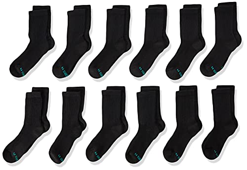 Hanes Ultimate Jungen Socken Big 12er Pack Crew - Schwarz - Small von Hanes