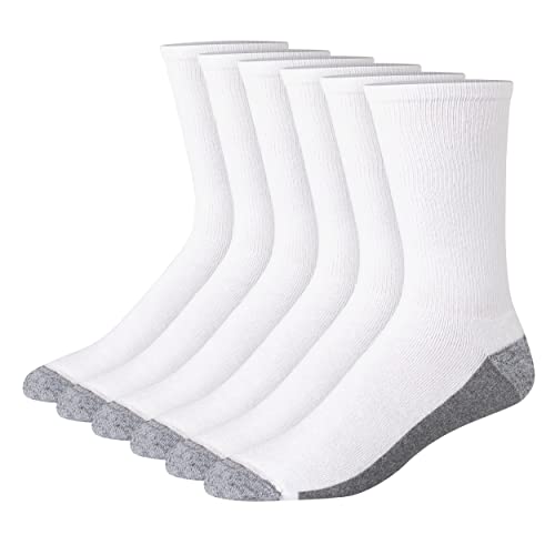 Hanes B&t Comforttop Herren-Socken, Crew-Socken, Größe L, Weiß, 6 Paar, weiß, Einheitsgröße von Hanes