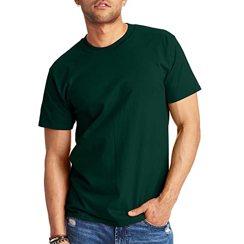 Hanes Beefy Herren-T-Shirt, schwer, kurzärmelig, Grün - Deep Forest, Groß von Hanes