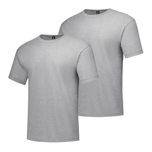 Hanes Beefy-T Herren-T-Shirt, schwere Baumwolle, Rundhalsausschnitt, 1 oder 2er-Pack, erhältlich in großen Größen, Leichter Stahl, 2 Stück, Klein von Hanes