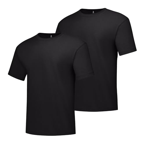 Hanes Beefy-t Herren-T-Shirt, klassisches, schweres Baumwoll-T-Shirt, 1 oder 2er-Pack, erhältlich in großen Größen, Schwarz, 2 Stück, 3X Hoch von Hanes