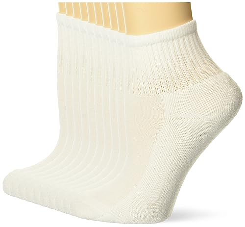 Hanes Big White Ankle Pack, Cushioned, Uniform Socks for Girls, 10-Pairs, Small von hanes