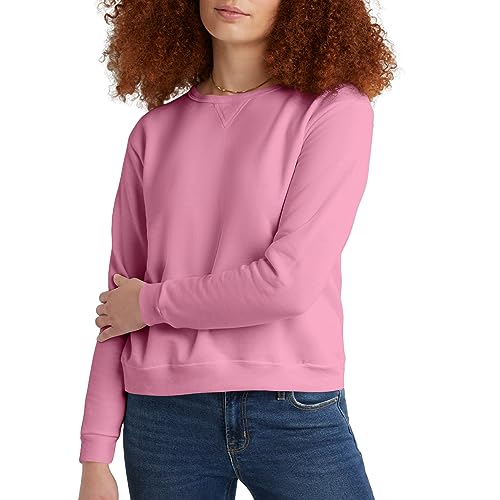 Hanes Champion EcoSmart V-Notch Crewneck, Fleece Pullover Sweatshirt for Women, Spirited Pink von Hanes