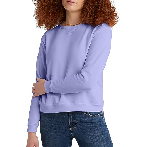 Hanes Champion EcoSmart V-Notch Crewneck Fleece Pullover Sweatshirt f r Damen, Peri Blue, S von Hanes