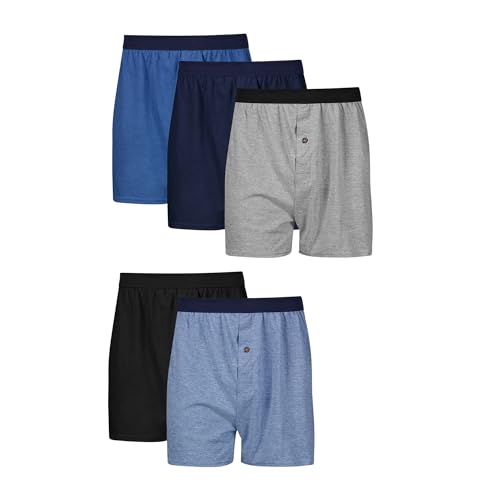 Hanes ComfortSoft Herren-Boxershorts, weich, gestrickt, feuchtigkeitsableitend, Jersey-Boxershorts, Multipack (Farben können variieren), 5 Stück, Small von Hanes
