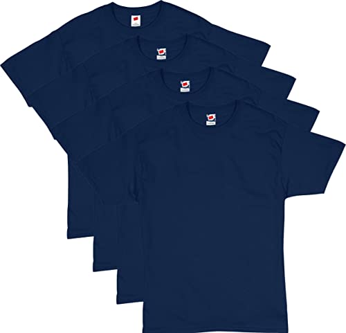 Hanes Essentials Herren T-Shirt Pack, Herren Kurzarm Tees, Crewneck Baumwolle T-Shirts für Männer, Vorteilspack, Marineblau, Mittel von Hanes