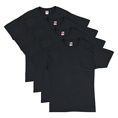 Hanes Essentials Herren T-Shirt Pack, Herren Kurzarm Tees, Crewneck Baumwolle T-Shirts für Männer, Vorteilspack, Schwarz, 4 Stück, XX-Large von Hanes