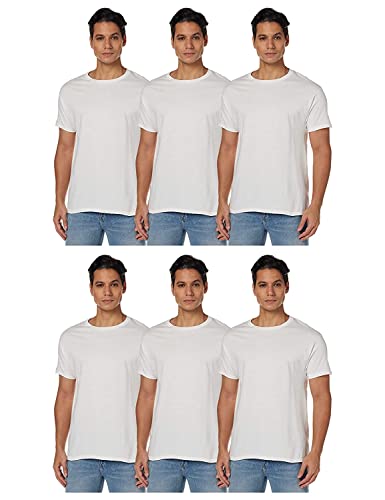 Hanes Herren Essentials T-Shirt mit kurzen Ärmeln, 6 Stück Hemd, Weiß, 3X-Groß von Hanes