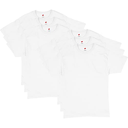 Hanes Herren Essentials T-Shirt Mit Kurzen Ärmeln, 6 Stück Athletic-Shirts, Weiß 6er Pack, XL EU von Hanes