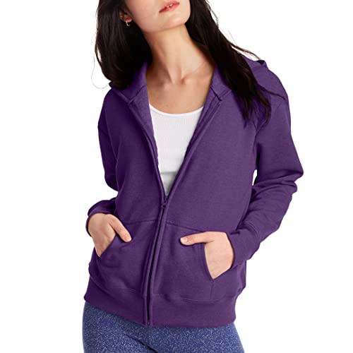 Hanes Damen, EcoSmart Fleece Full Hoodie, Zip Up Hooded Sweatshirt for Women Kapuzenpullover, Violet Splendor Heather, XX-Large von Hanes