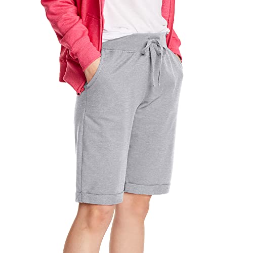 Hanes Damen-Bermuda-Shorts aus French Terry, Aus leichtem Stahl, Medium von Hanes