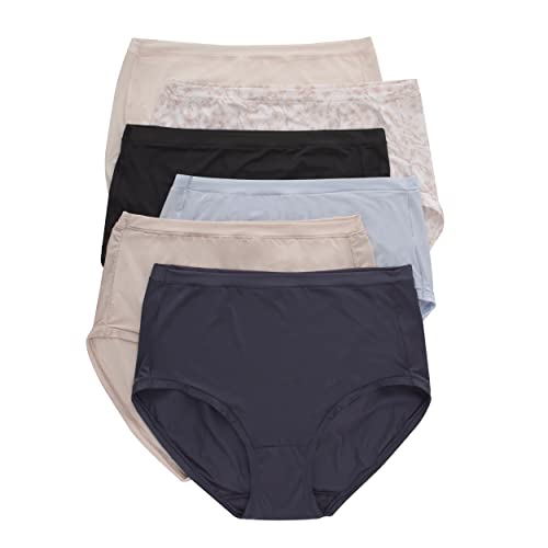 Hanes Damen Super-Stretch-unterwäsche-Set, Bequeme Flex-Passform, Bikini-Oder Tanga-höschen, 6er-Pack (Farben Können Variieren) Slip, Verschiedene Moderne Slips, M von Hanes