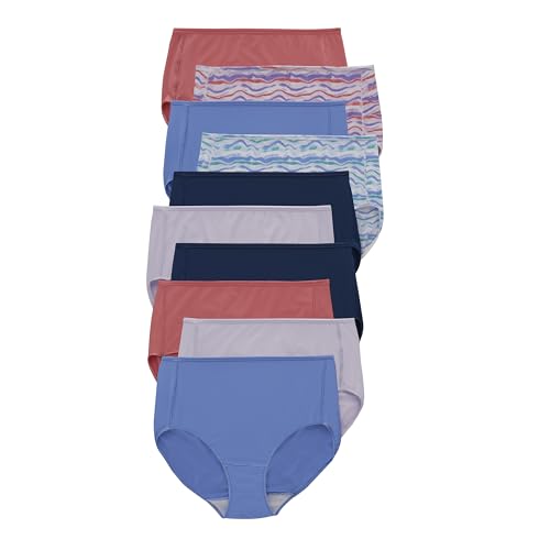 Hanes Damen Mikrofaser-höschen, Feuchtigkeitsableitende Stretch-unterwäsche, 10 Stück (Farben Können Variieren) Slip, Assorted, 38 (10er Pack) von Hanes