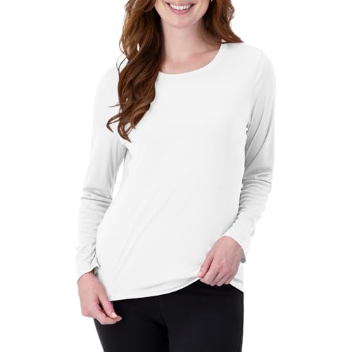 Hanes Damen Cool Dri Langarm-Performance, Feuchtigkeitsableitendes T-Shirt, Lsf 40+, 1er Oder 4er-Pack Hemd, Weiß, XX-Large von Hanes