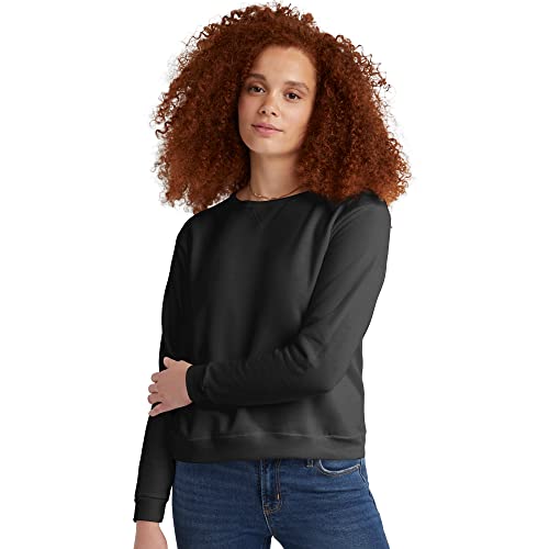 Hanes Damen EcoSmart Crewneck Sweatshirt, Ebenholz, Medium von Hanes