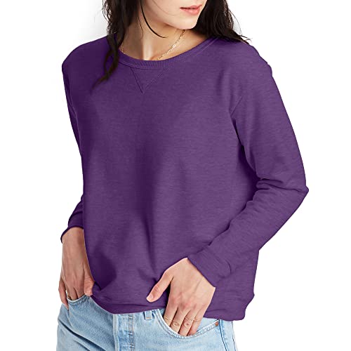 Hanes Damen EcoSmart Crewneck Sweatshirt, Violet Splendor Heather, X-Large von Hanes