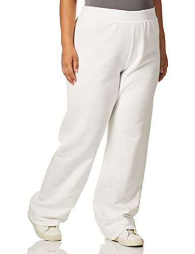 Hanes Damen EcoSmart Fleece, Open Bottom Sweatpants, Regular & Petite Sizes Trainingshose, Weiss/opulenter Garten, Groß von Hanes