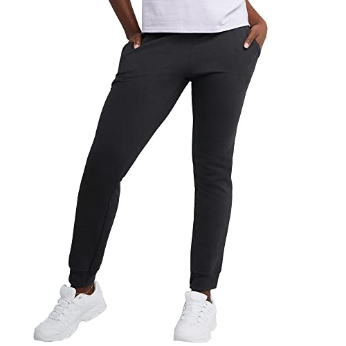 Hanes Damen EcoSmart Joggers, Mittelschwere Baumwoll-Mischung Fleece Sweatpants Trainingshose, Ebenholz, S von Hanes