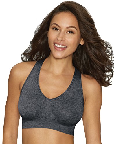 Hanes Damen Get Cozy Racerback Pullover ComfortFlex Fit Bügelloser BH MHG39F - Grau - Large von Hanes