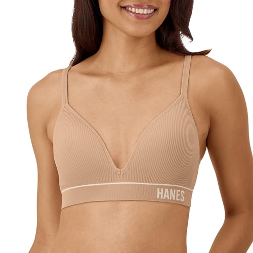 Hanes Damen Originals Seamless, Rib Contour Bralette, ComfortFlex Fit BH, Undurchsichtige, Deep Glow, Large von Hanes