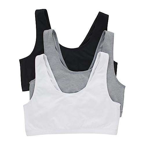 Hanes Damen Pack, Cotton Scoopneck Bralette, Low-Impact Sports Bra, 3-Pack BH, Schwarz/Beton Heather/Weiß, XX-Large (3er Hanes Damen Pack, Cotton Scoopneck Bralette, Low-Impact Sports Bra, 3-Pack BH, Schwarz/Beton Heather/Weiß, XX-Large (3er von Hanes